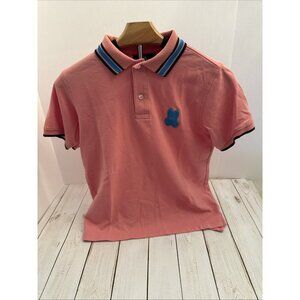 Psycho Bunny Kids Pink Collared Short Sleeve Polo Shirt Size L EUC